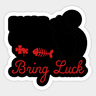 Black Cats Bring Luck Christmas Present Sticker